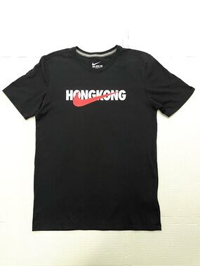 Nike Hong Kong Logo T-Shirt Black Graphic Tee Size M